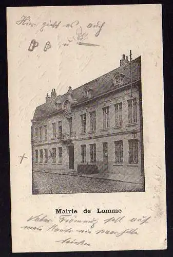 58714 AK Mairie Lomme Rathaus 1915 Feldpost