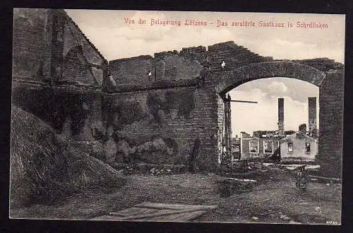 58752 AK Lötzen Das zerstörte Gasthaus in Schedlisken