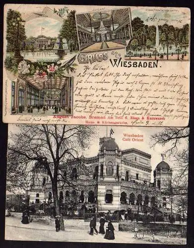 58765 2 AK Wiesbaden 1906/10 Cafe Orient Kurhaus