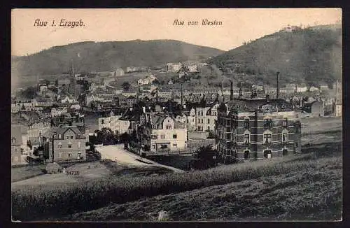58777 AK Aue i. Erzgeb. Panorama von Westen um 1910