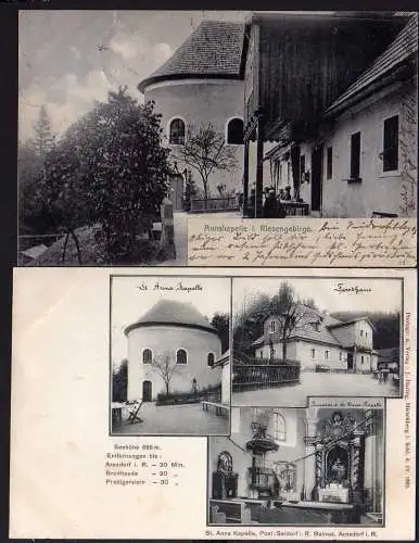 58792 2 AK Annakapelle im Riesengebirge Post Seidorf 1905