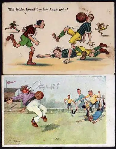 58796 2 AK Sport Fußball Möller Brüning Weigeilt 1922 1943