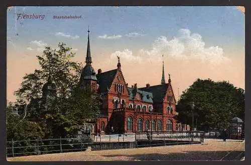 58855 AK Flensburg Staatsbahnhof 1921