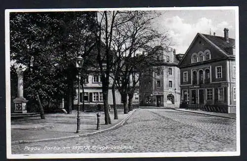 58868 AK Pegau 1933 Partie am Kriegerdenkmal