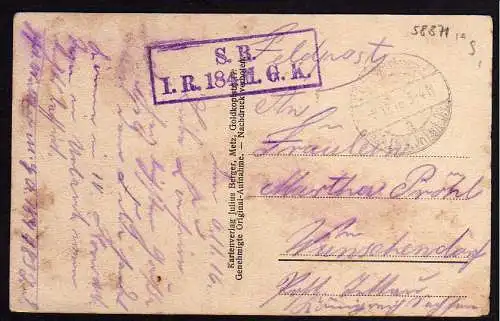 58871 AK Heudicourt  1916 Feldpost Frankreich