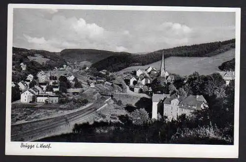 58894 AK Brügge in Westf. um 1930 Panorama Bahnstrecke Bahnhof