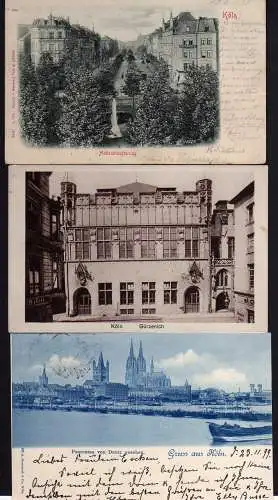 58903 3 AK Köln Hohenstaufenring 1900 v. Deutz gesehen