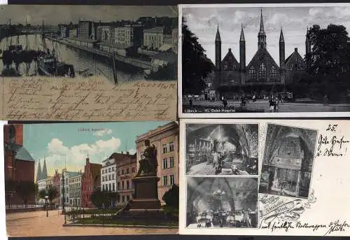 58908 AK Lübeck Ratskeller Geist Hospital Hafen Central Hotel 1898 Geibelplatz