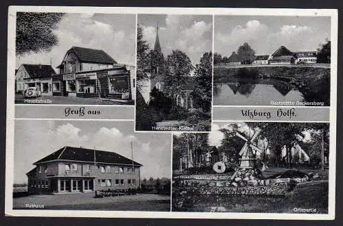 58910 AK Ulzburg i Holst. Hauptstraße Henstedter Kirche 1966