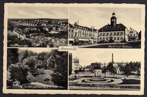 58922 AK Meerane Sa. 1935 Markt Rathaus Weberbrunnen