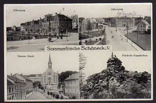 58928 AK Schöneck i.V. Albertplatz Albertschloß Markt 1941