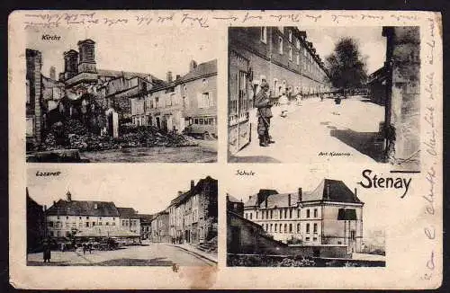 58954 AK Stenay Frankreich Lothringen 1917 Schule Lazarett Kirche Kaserne