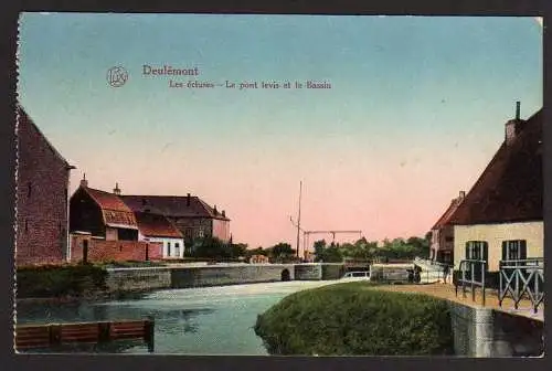 58960 AK Deulemont Frankreich les ecluses Lepont levis et Bassin 1916