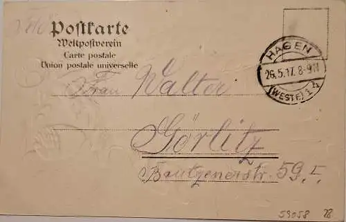 59058 AK Eichenblattlitho Paderborn um 1905 erst 1917 versendet Feldpost