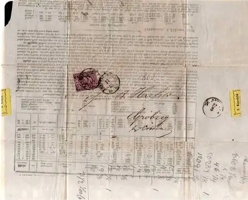 59063 AK Brief Sachsen Nr 9 Drucksache 1863 als Faltbrief verwendet nach Gröbzig