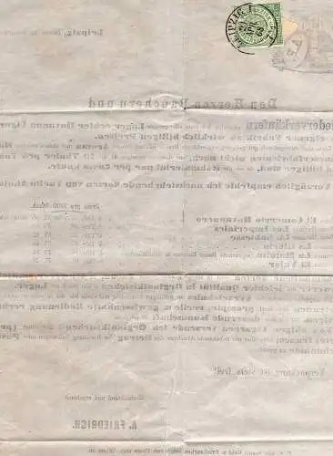 59064 AK Faltbrief NDP 2 Leipzig 1868 Drucksache Tabak Angebot Preisliste