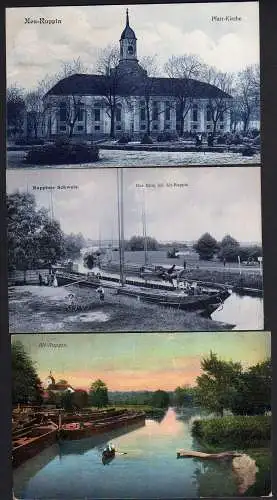 59322 3 AK Alt Ruppin 1909 Ruppiner Schweiz Der Rhin 1908 Pfarr Kirche