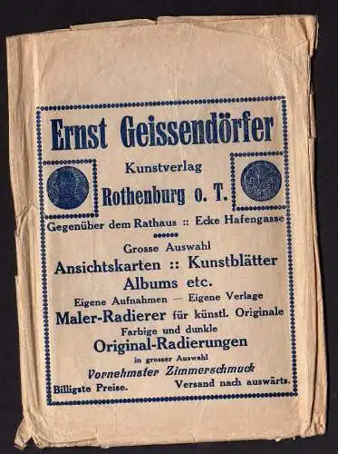 59343 11 AK Rothenburg ob der Tauber in Verkaufstüte Hülle um 1920