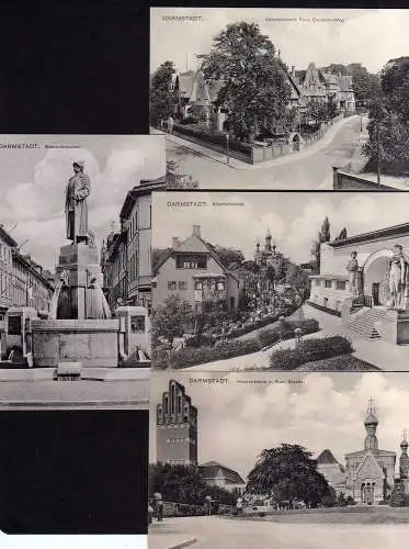 59428 4 AK DARMSTADT um 1910 Künstlerkolonie Prinz Christian-Weg