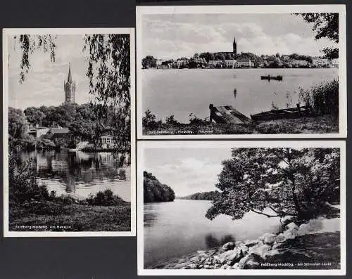 59440 6 AK Feldberg in Mecklenburg Haussee 1954 Am Erddamm Jugendherberge Luzin