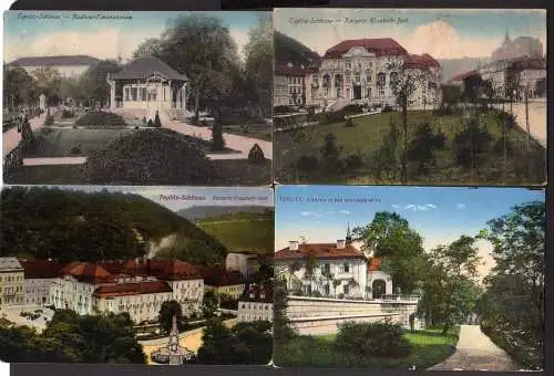59441 AK Teplitz Schönau 1900 MusikpavillonSteinbad Schlackenburg 1898