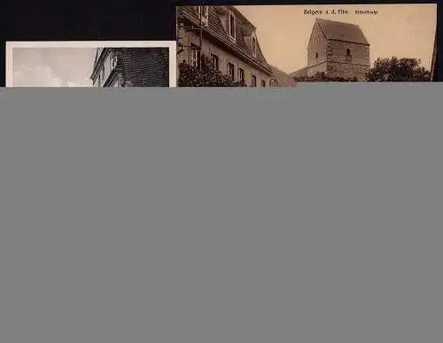 59464 3 AK Belgern Elbe Roland am Rathaus Markt Denkmal Ritterstraße 1928