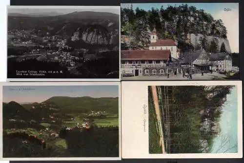 59466 4 AK Oybin Kirche 1910 Hausgrund um 1905 Blick vom Scharfenstein