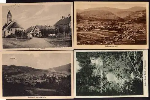 59470 4 AK Bodenmais Bayr. Wald um 1930 Riesloch Silberberg Panorama Kirche