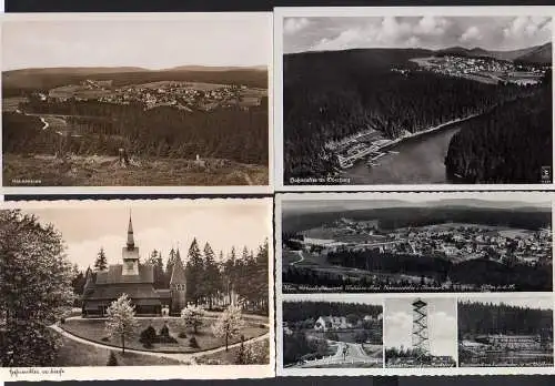 59477 8 AK Blockhütte Blocksberg Turm Hahnenklee Oberharz 1941 Luftbild Kirche