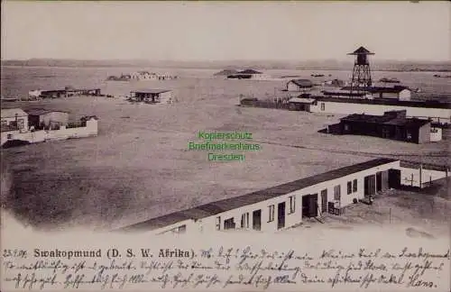 163274 AK DSW Deutsch Südwestafrika Swakopmund 1904 Teilansicht
