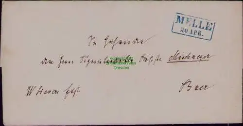 B22046 Faltbriefhülle ohne Inhalt Melle 20 Apr. , rückseitig Siegel
