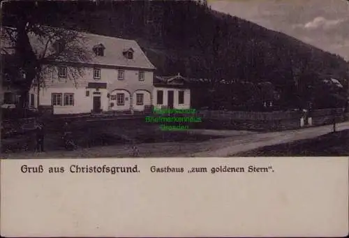 163206 AK Christofsgrund Krystofovo Udoli Gasthaus zum goldenen Stern um 1912