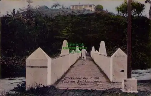 163242 AK Kamerun um 1910 Victoria Brücke über den Limbe Haus Bezirkshauptmanns