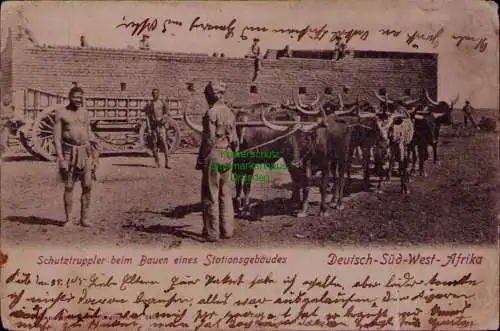 163246 AK DSW Deutsch Südwestafrika Windhuk 1905 Schutztruppler beim Bauen