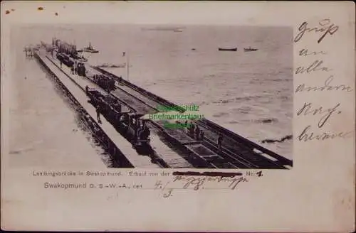 163237 AK DSW Deutsch Südwestafrika Landungsbrücke in Swakopmund 1908