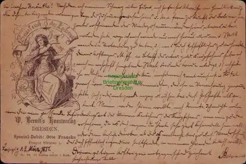 163172 AK Vorläufer Dresden 1877 extrem früh ! Berndt´s Kunstverlag Freut euch