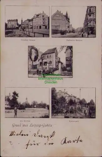 163214 AK Leipzig Gohlis 1907 Hallesche Straße Schloß Kaiserpark Schillerhaus