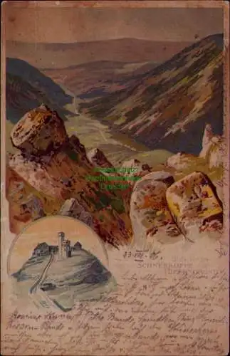 163186 AK Litho Blick von der Schneekoppe Riesengebirge 1906 Riesengrund