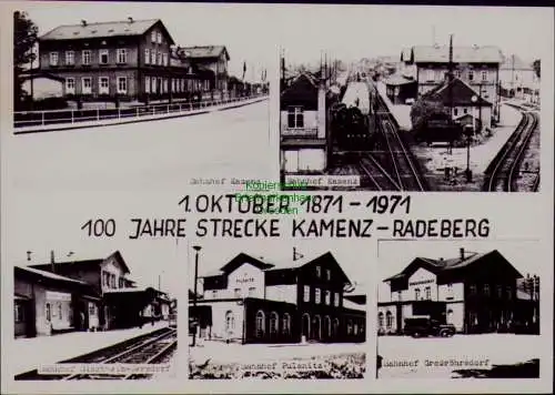 163224 AK 100 Jahre Strecke Kamenz - Radeberg 1971 Bahnhof Bischheim Gersdorf