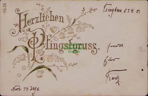 163257 AK China Tsingtau Kiautschou 1901 Herzlichen Pfingstgruss