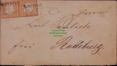 B22051 Brief Deutsches Reich 2x 18 großes Brustschild um 1874 Bahnpost Kohlfurt