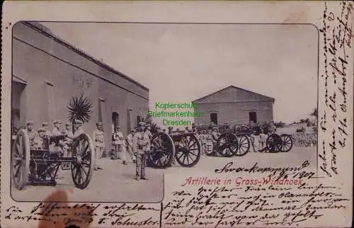 163241 AK DSW Deutsch Südwestafrika Artillerie in Gross-Windhoek 1901 Swakopmund