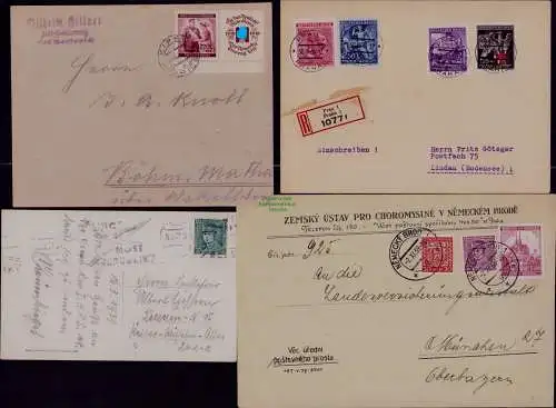 B22023 4x Brief / AK Böhmen und Mähren Prag 1943