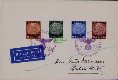 B22022 Brief Luftpost Sandomir 1940 Propaganda Stempel