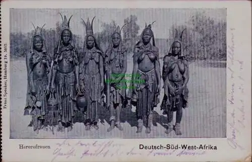 163249 AK DSW Deutsch Südwestafrika Karibib 1905 nach Bad Dürkheim Hererofrauen