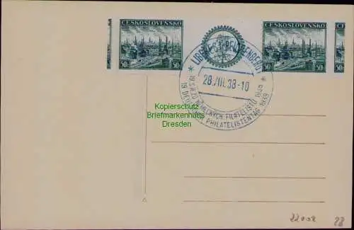 B22002 AK Reichenberg Lieberec 19. Deutscher Philatelistentag 1938 Altes Rathaus