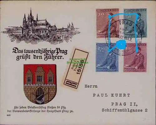 B22007 Brief Böhmen und Mähren 85-88 53. Geburtstag FDC Das tausendkährige Prag
