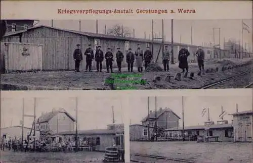 163179 AK Gerstungen an der Werra 1915 Kriegsverpflegungs Anstalt am Bahnhof