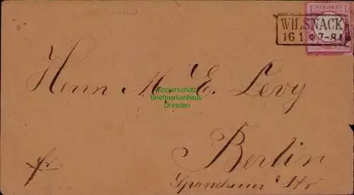B22036 Brief DR Deutsches Reich 19 Wilsnack ohne Jahreszahl um 1873 1874 Berlin