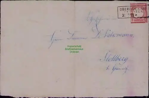 B22035 Briefvorderseite DR Deutsches Reich 19 Kastenstempel Oberlichtenau in